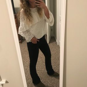 Vera Wang White Eyelet Top